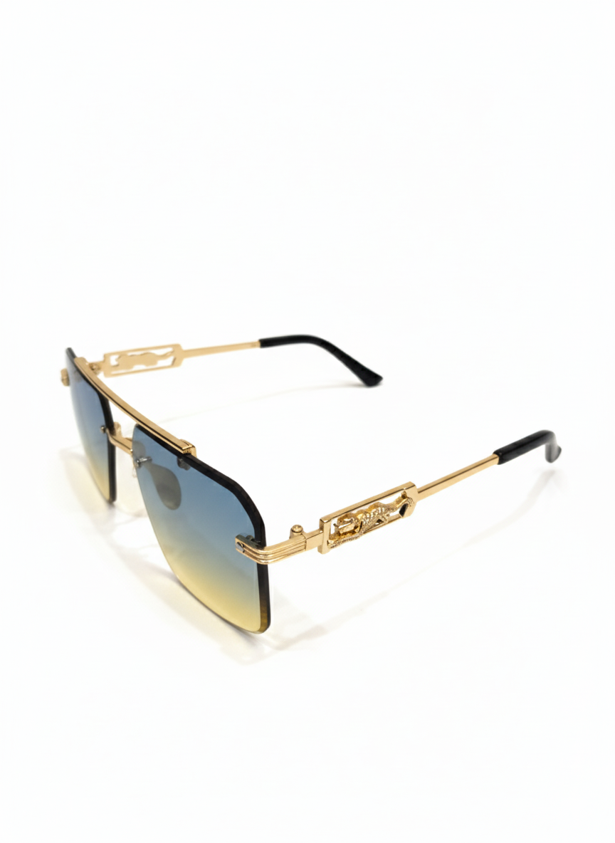 Fashion Metal Leopard Rimless Sunglasses