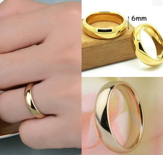 Classic Simple Golden Ring For Boys and Girls