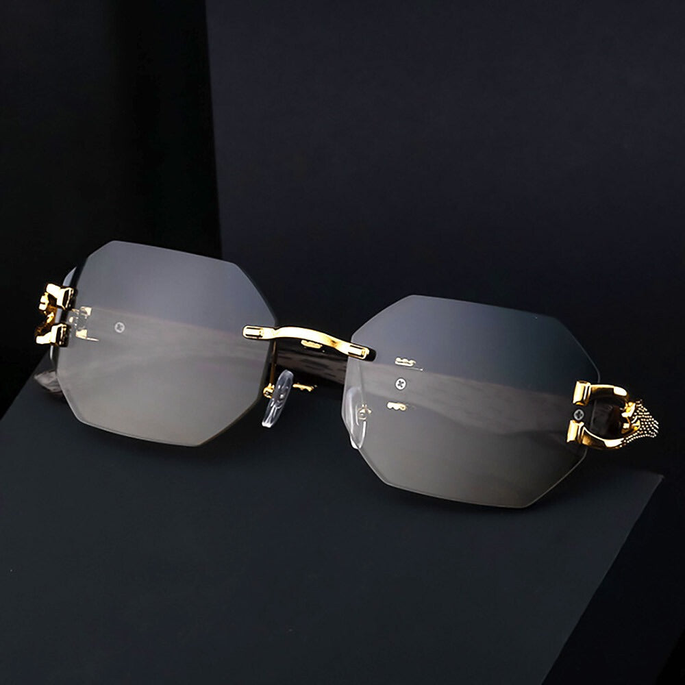 Designer Rimless Octagon Sunglasses