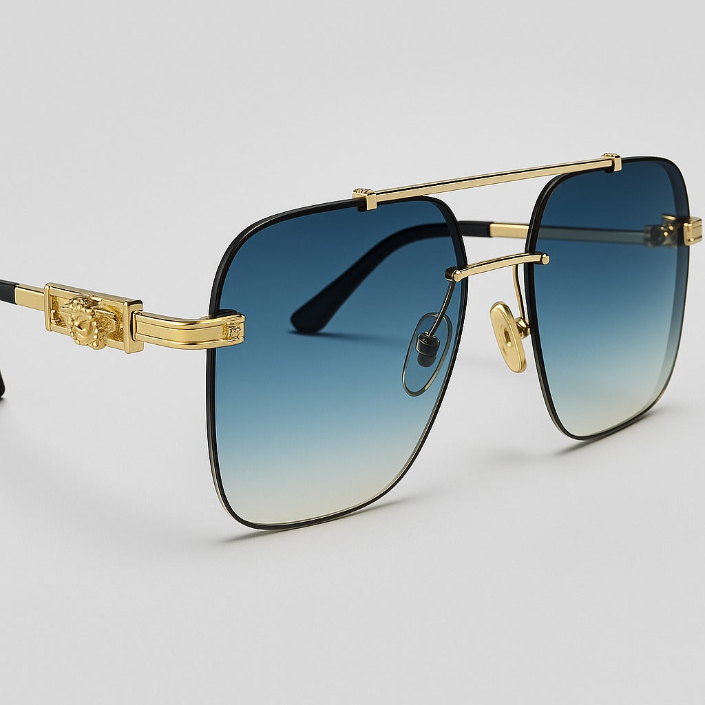 Fashion Metal Leopard Rimless Sunglasses