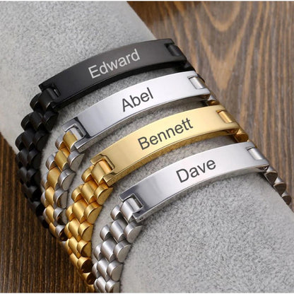 Customized Engraved  Custom Name  Bracelets Stainless Steel
