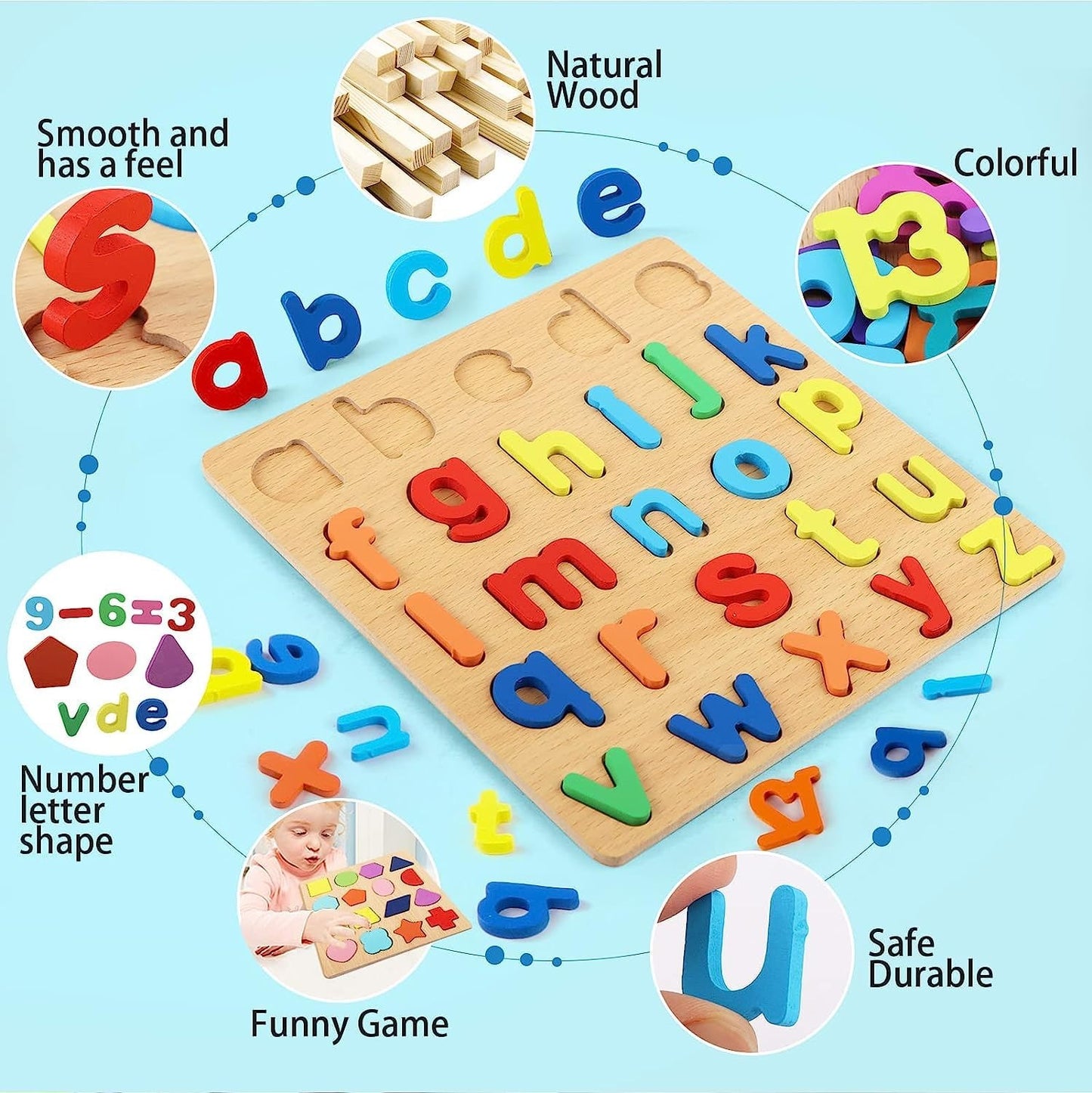 Pack of 2 Boards Wooden Puzzle for Toddlers