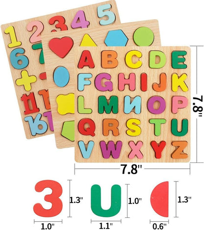 Pack of 2 Boards Wooden Puzzle for Toddlers