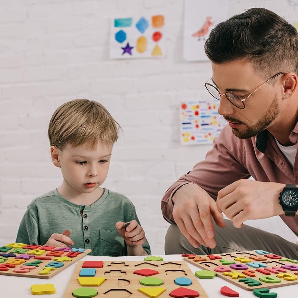 Pack of 2 Boards Wooden Puzzle for Toddlers