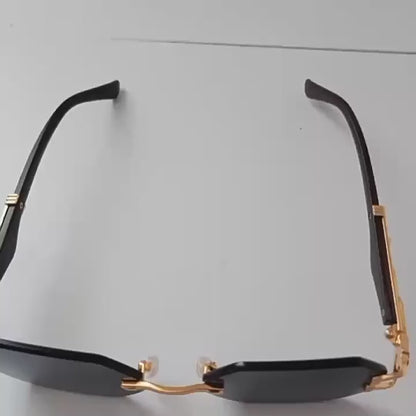 Designer Rimless Octagon Sunglasses